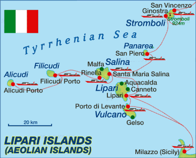 Aeolian Islands Map