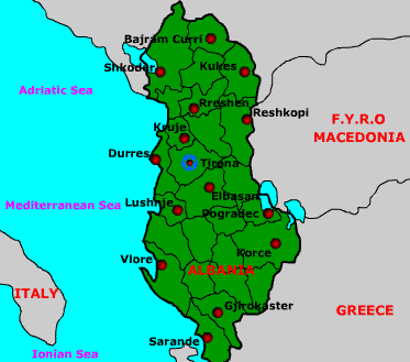 Map of Albania