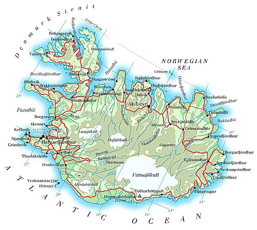 Map of Iceland