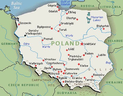 Map of Poland Ferry Routes